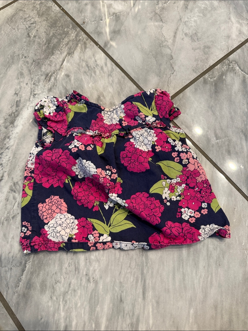 Crazy 8 Navy Tank Top with Pink Floral Print